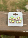 Rhinestone Flower Stud Earrings