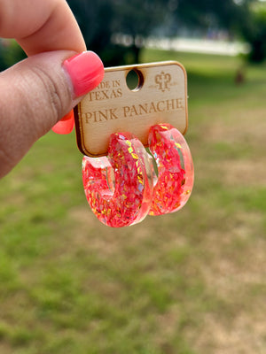 Pink Panache Pink Confetti Hoop Earrings