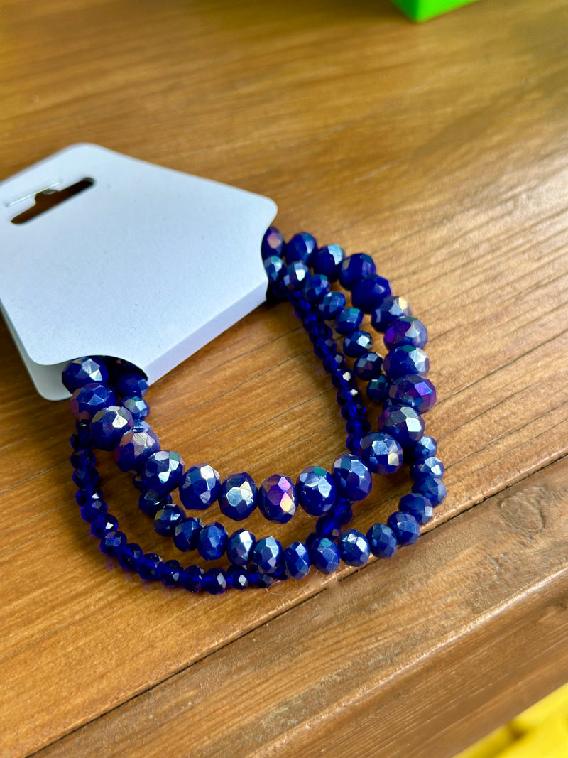 Navy Iridescent Bracelet Set