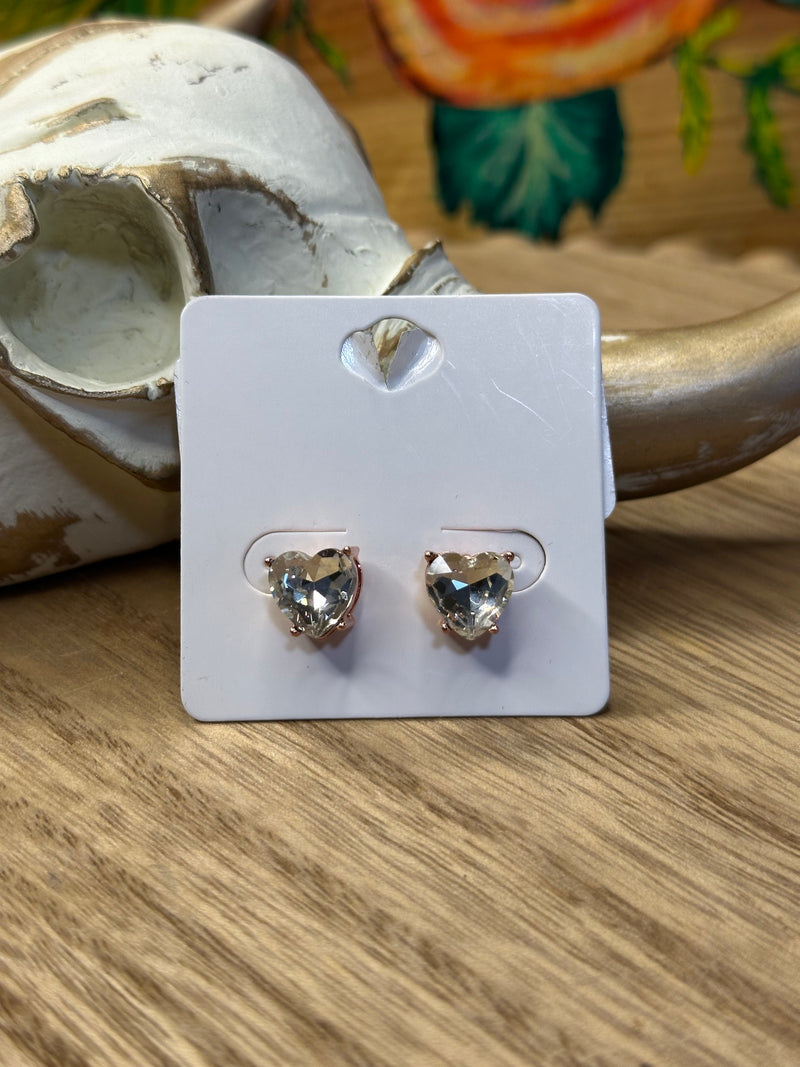 Rhinestone Heart Earrings