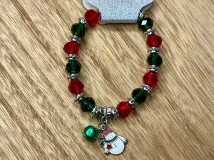 Christmas Crystal Beaded Bracelets (Silver)