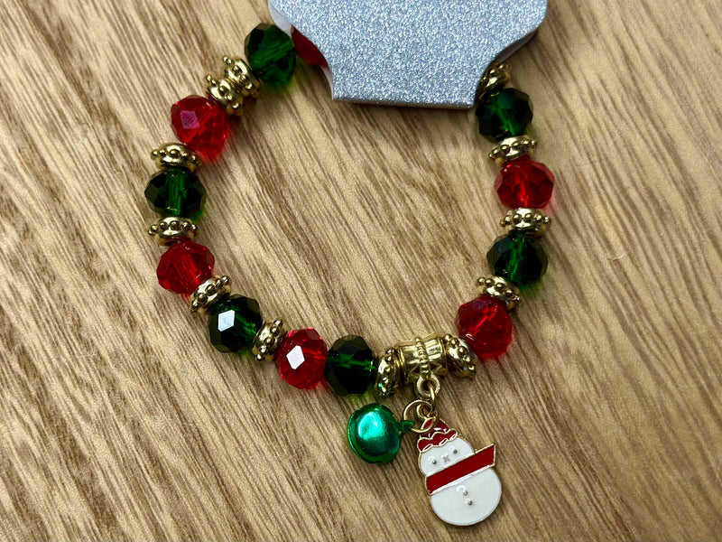 Christmas Crystal Beaded Bracelets (Gold)