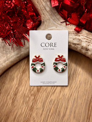 Christmas Wreath Stud Earrings