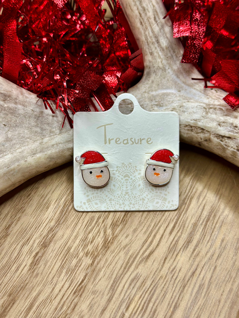 Snowman Druzy Earrings