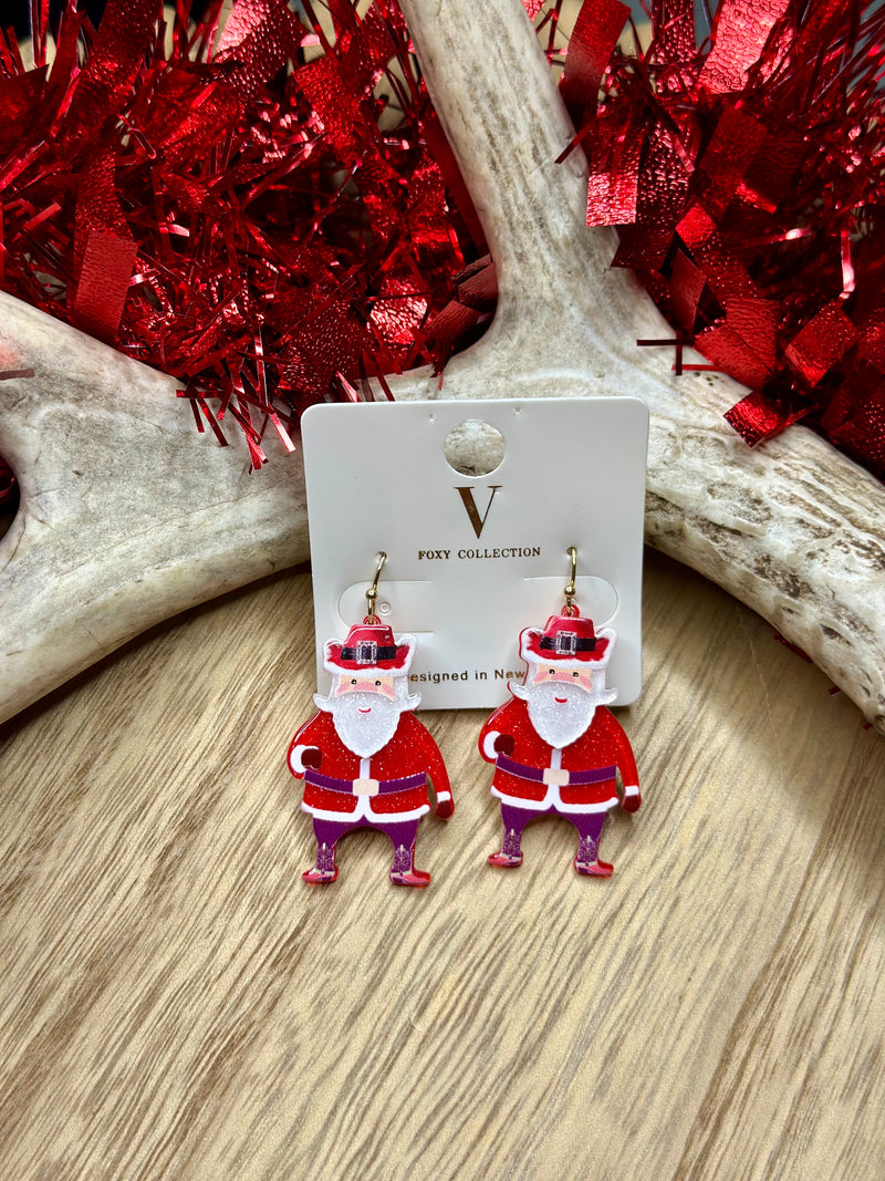 Western Santa Earrings