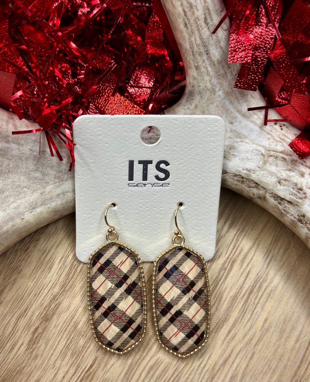 Plaid Holiday Earrings