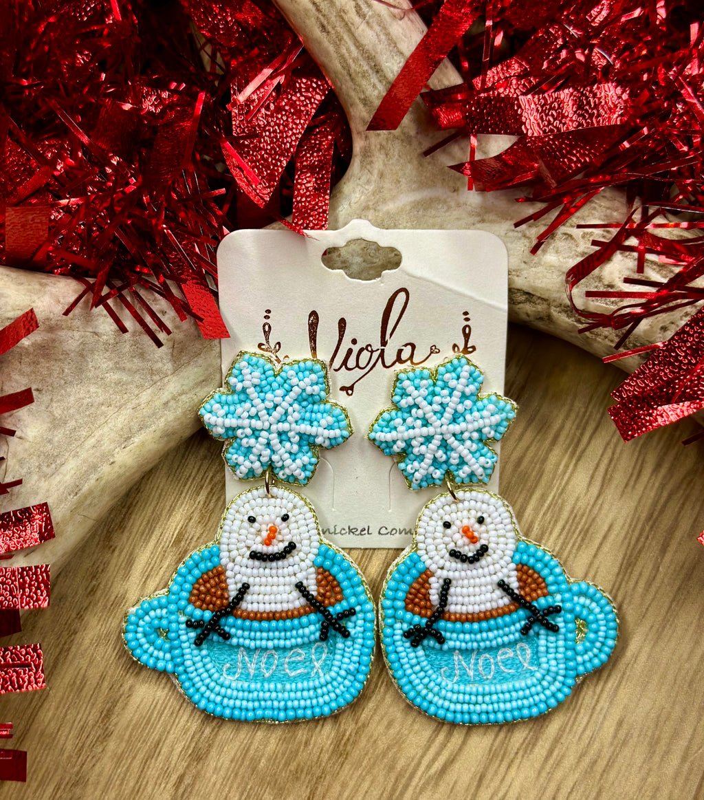 Hot Cocoa Snowman Earrings