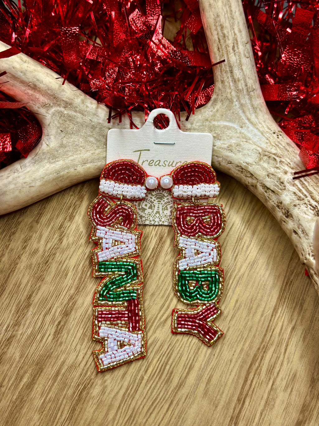 Santa Baby Beaded Christmas Earrings