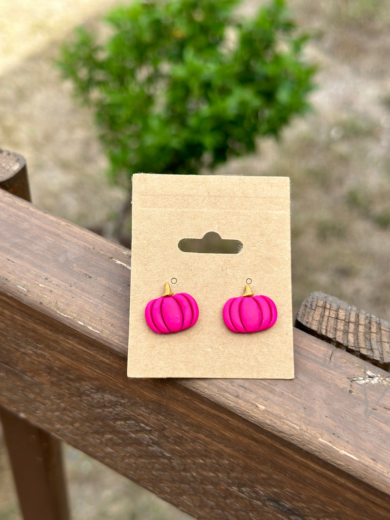 Pumpkin Clay Earrings